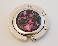Lilies on Black Foldable Handbag Hook