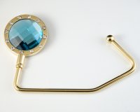 Bling Turquoise Crystal 12 Handbag Hook