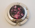 Lilies on Black Compact Foldable Handbag Hook